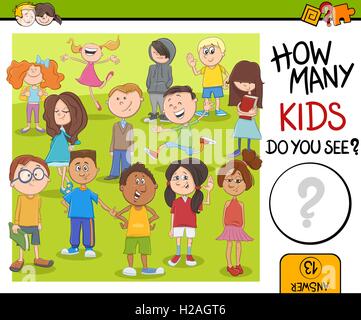 wie viele Kinder-Aktivität-Spiel Stock Vektor
