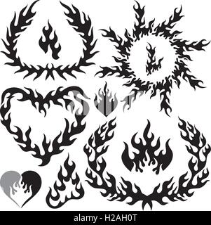 Flamme-Silhouetten Stock Vektor