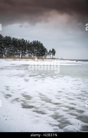 Winter-Meer. kalten dunklen Tag in Nordeuropa Stockfoto