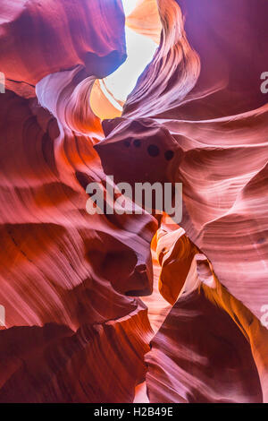 Bunte Sandstein Formation, Auflicht, Lower Antelope Canyon, Slot Canyon, Page, Arizona, USA Stockfoto