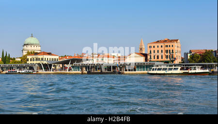 Lido, Bootsanlegestelle, Lido di Venezia, Venedig, Venetien, Italien Stockfoto