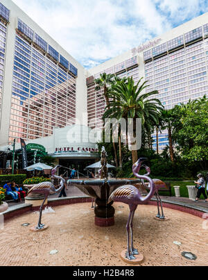 Springbrunnen im Innenhof, Flamingo Hotel, Las Vegas, Nevada, USA Stockfoto