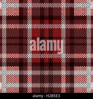 Nahtlose Vektormuster als einen wollenen keltischen Tartan Plaid oder ein Gestrick vor allem in rot und Brauntönen Stock Vektor