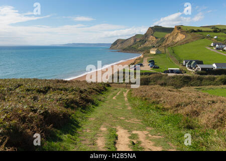 Küstenpfad Eype Dorset England uk Jurassic Küste südlich von Bridport und in der Nähe von West Bay Stockfoto