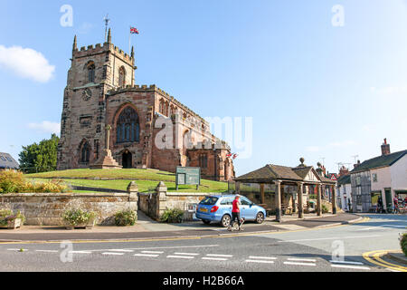 Pfarrkirche St. Jakob der große in der Mitte des Dorfes Audlem Cheshire England UK Stockfoto