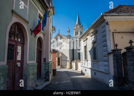 Saint-Joseph römisch-katholische Kathedrale in historischen Zentrum von Sighisoara Stadt, Region Transsilvanien in Rumänien Stockfoto