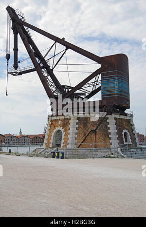 Venedig Arsenale Armstrong Mitchell Hydraulikkran Stockfoto