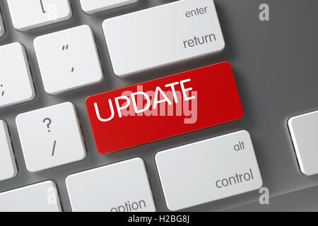 Rot Update-Taste auf der Tastatur. 3D. Stockfoto