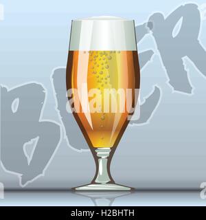 Digitale Vektor Glas braun Bier mit Luftblasen Mockup, realistischen flachen Stil, isoliert und bereit für Ihr Design und logo Stock Vektor