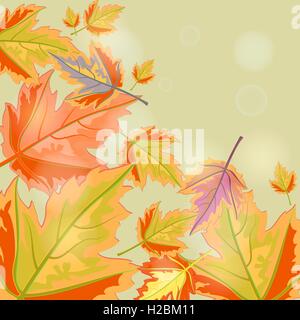 Herbst Hintergrund mit Blättern. Stock Vektor
