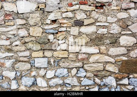 Alte Steinmauer Textur. Architektonisches Element. Großen Steinen. Festes Material. Stockfoto