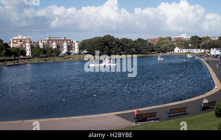 Canoe Lake, einen See mit Booten, Southsea, Portsmouth, Hampshire, England, UK Stockfoto