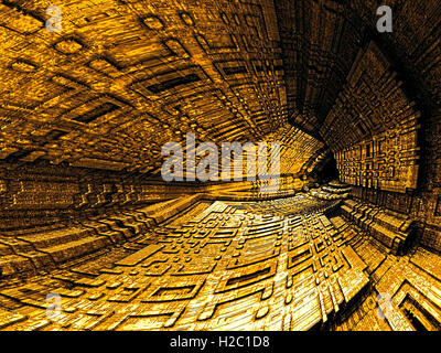 Dunklen Höhle - abstrakt Digital erzeugte Bild Stockfoto