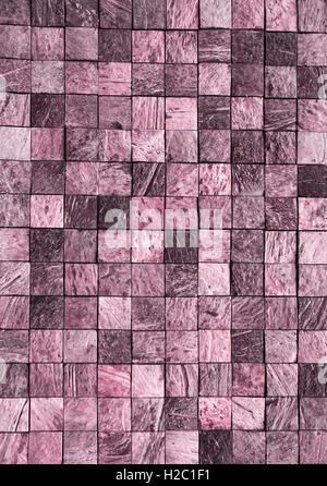 Mosaik ist der kleine quadratische Steinplatten der Rhodonit Stockfoto