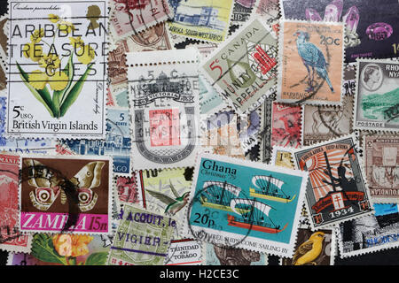 Commonwealth British Empire Briefmarken Porto, Briefmarkensammeln Hobby Stockfoto