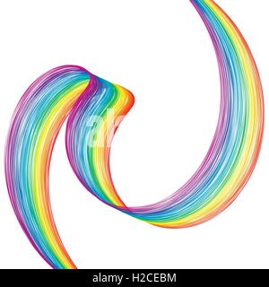Abstrakt, bunt, geschwungenen Band auf einem weißen Hintergrund. Logo. Alle Farben des Regenbogens. Abbildung Stock Vektor