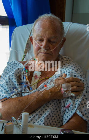 Patienten Tag nach Herz-Bypass-Operation erholt. Stockfoto