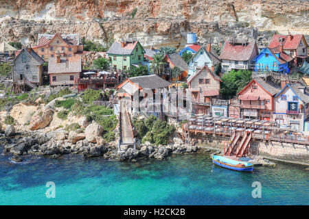 Popeye Village, Anchor Bay, Malta Stockfoto