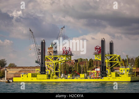 Versenden Sie an Mose Flood Schutz Projekt Venedig Italien Stockfoto