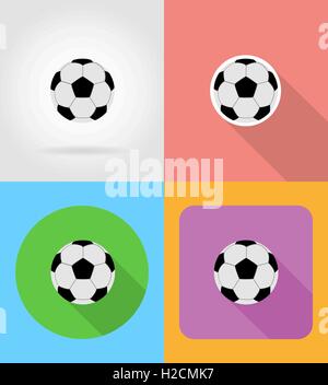 Fußball fussball Ball flach Symbole Vektor-Illustration auf Hintergrund isoliert Stock Vektor