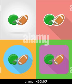 American-Football-flach-Symbole Vektor-Illustration auf Hintergrund isoliert Stock Vektor