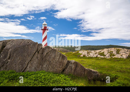 Das Herz zufrieden Leuchtturm auf Trinity Bay, Neufundland und Labrador, Kanada. Stockfoto