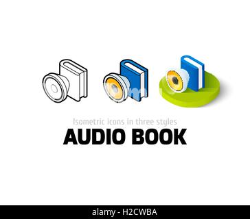 Hörbuch-Symbol in verschiedenen Stil Stock Vektor