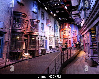 Das Making of Harry Potter Warner Bros Studio Tour, London. Diagon Gasse Stockfoto
