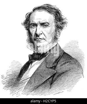 William Ewart Gladstone war (1809 – 1898) ein britischer liberaler Politiker. In mehr als sechzig Jahre dauernden Karriere er diente als Premierminister bei vier verschiedenen Gelegenheiten und diente als Kanzler des Finanzministeriums viermal. Im Mai 1864 sagte Gladstone alle geistig in der Lage Menschen sollten stimmberechtigt, sondern räumte ein, dass dies nur zustande kommen würde, sobald die Arbeiterklasse selbst mehr Interesse an dem Thema zeigte. Königin Victoria war nicht zufrieden mit dieser Aussage und einer empörten Palmerston hielt es für aufrührerische Anstiftung zum Agitation. Stockfoto