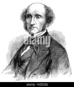 John Stuart Mill (1806 – 1873) war eine liberale Partei M.P., ein englischer Philosoph, Nationalökonom, feministisch - er war der erste Abgeordnete für das Frauenwahlrecht zu nennen.  Er war ein Befürworter des Utilitarismus, eine ethische Theorie von seinem Vorgänger Jeremy Bentham entwickelt und trug wesentlich zur Theorie der wissenschaftlichen Methode. Stockfoto