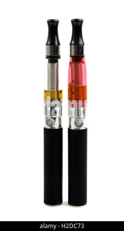 große e-Zigaretten, isoliert auf weiss Stockfoto
