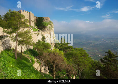 Venus Schloss, Erice, Sizilien, Italien Stockfoto