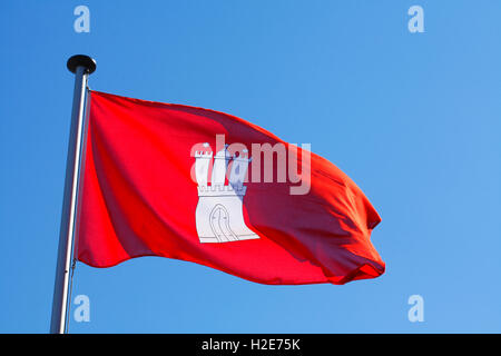 Flagge der freien und Hansestadt Stadt Hamburg Stockfoto