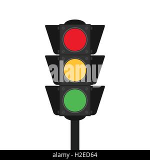 Ampel flache Bauweise isoliert auf weißem Hintergrund-Vektor-illustration Stock Vektor