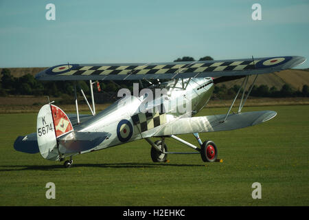 Hawker Fury stehen auf dem Rasen Duxford Airfield, Cambridgeshire, Großbritannien Stockfoto