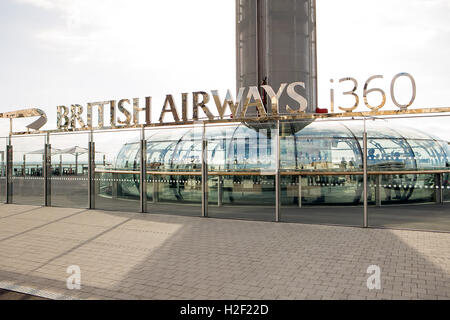 Seine königliche Hoheit Prinz Philip besuchen i360 British Airways, Brighton, Kingsway, East Sussex, UK. 28. Oktober 2016 Stockfoto