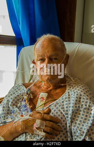 Patienten Tag nach Herz-Bypass-Operation erholt. Stockfoto