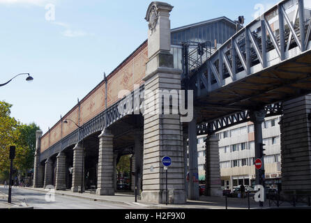 Paris, Frankreich, u-Bahnstation Nationale, auf Linie 6 Stockfoto