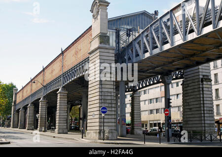 Paris, Frankreich, u-Bahnstation Nationale, auf Linie 6 Stockfoto