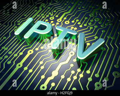 SEO Web-Development-Konzept: IPTV auf Platine Hintergrund Stockfoto