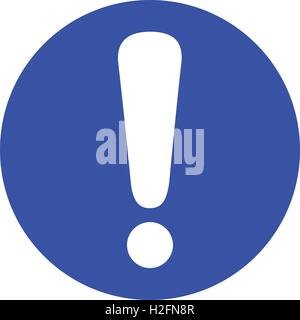 Iso-Warnschild. allgemein verbindlichen unterzeichnen. blauen Kreis mit dem weißen Ausrufezeichen, Vector Illustration. Stock Vektor