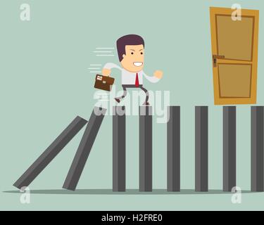 Mann laufen bis Ausfahrt Stock Vektor