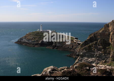 South Stack Leuchtturm auf Anglesey, Wales Stockfoto