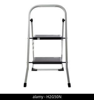 Zwei Stufen Leiter über isolierte weißen Hintergrund Stockfoto