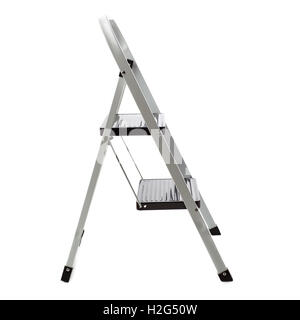 Zwei Stufen Leiter über isolierte weißen Hintergrund Stockfoto