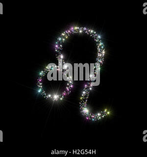 Zusammenfassung Hintergrund Astronomie / Astrologie Abbildung repräsentiert Sternzeichen / symbol für Leo Konstellation der Sterne gemacht Stockfoto