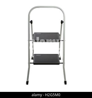 Zwei Stufen Leiter über isolierte weißen Hintergrund Stockfoto