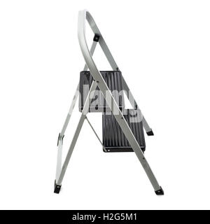 Zwei Stufen Leiter über isolierte weißen Hintergrund Stockfoto