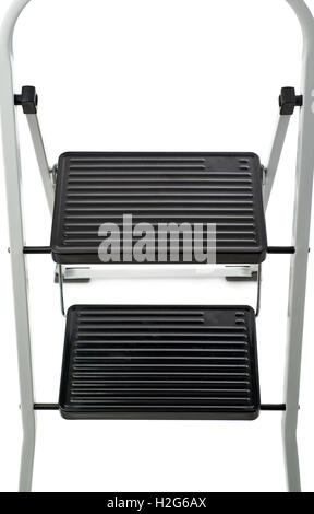 Zwei Stufen Leiter über isolierte weißen Hintergrund Stockfoto