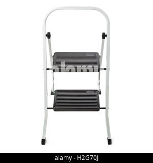 Zwei Stufen Leiter über isolierte weißen Hintergrund Stockfoto